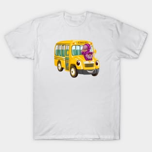 Cat Waiting for School Bus Children T-Shirt